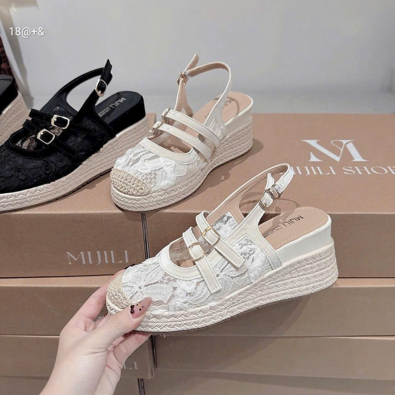 Búp bê lưới ren .. Đế xuồng cao 6cm - Ảnh 5