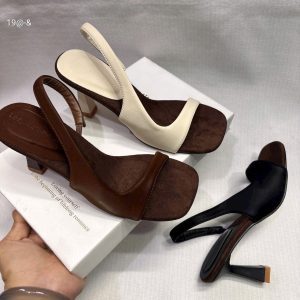 Sandal bản da vế gót 7 f