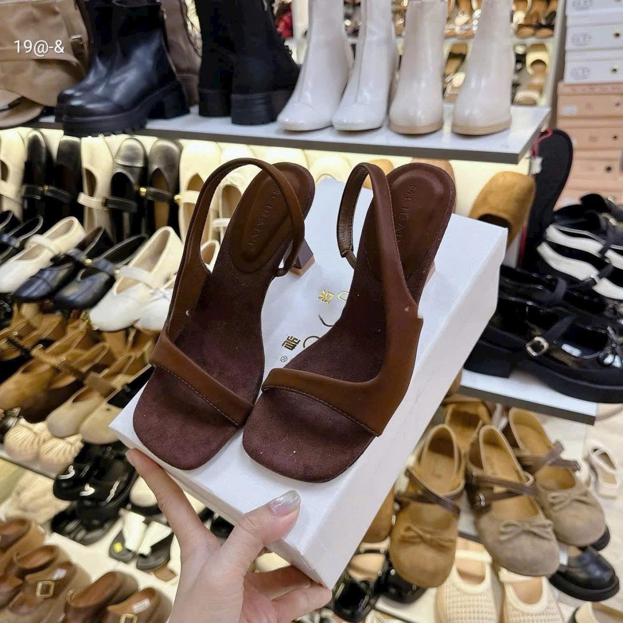 Sandal bản da vế gót 7 f - Ảnh 5