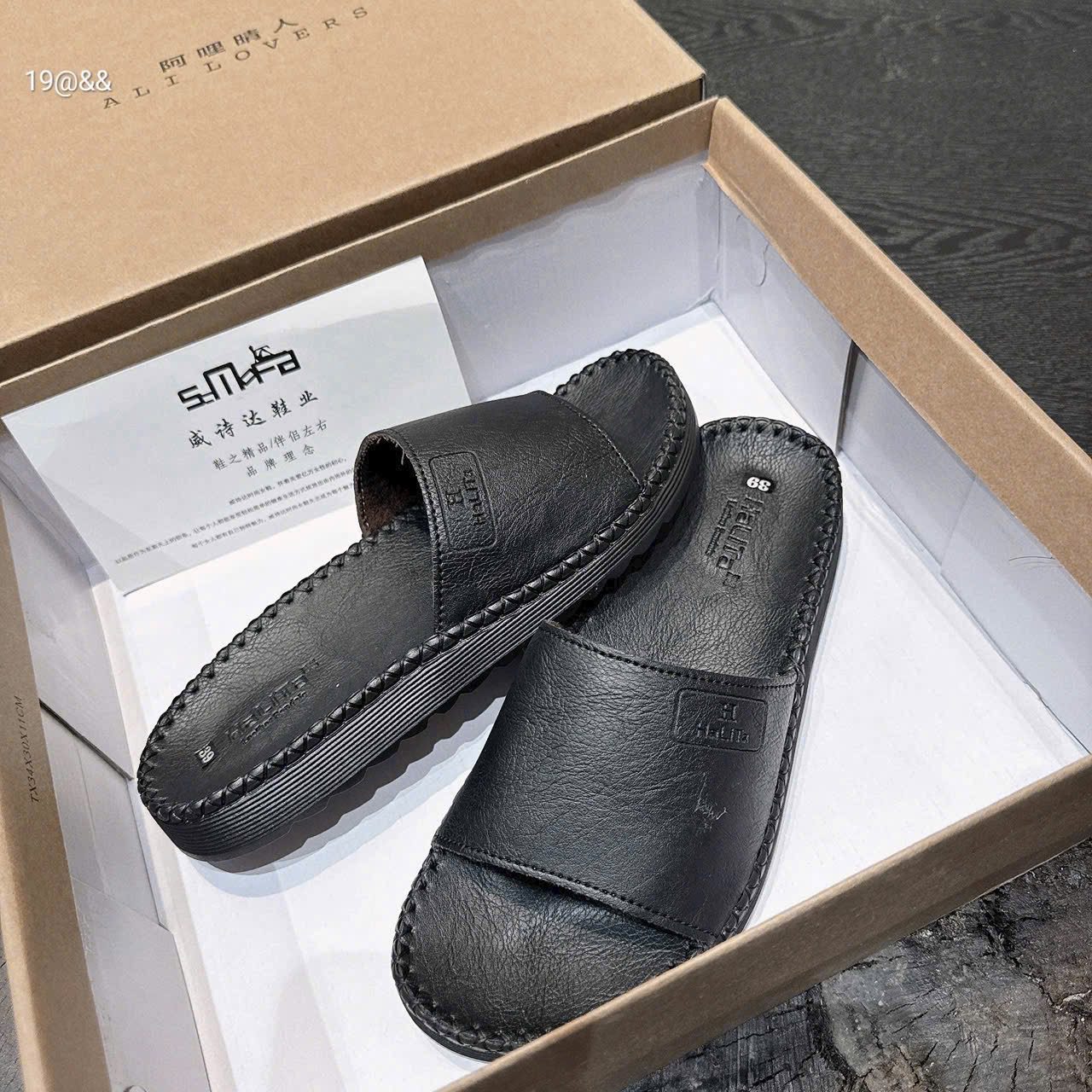 Các mẫu Dép nam da hàng xịn - Ảnh 5