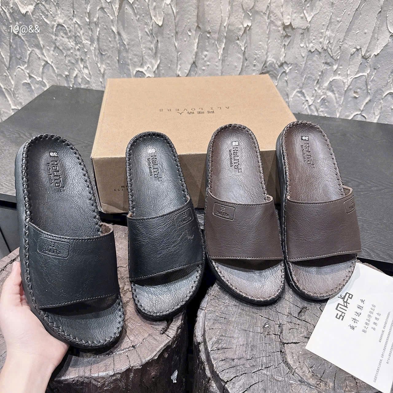 Các mẫu Dép nam da hàng xịn
