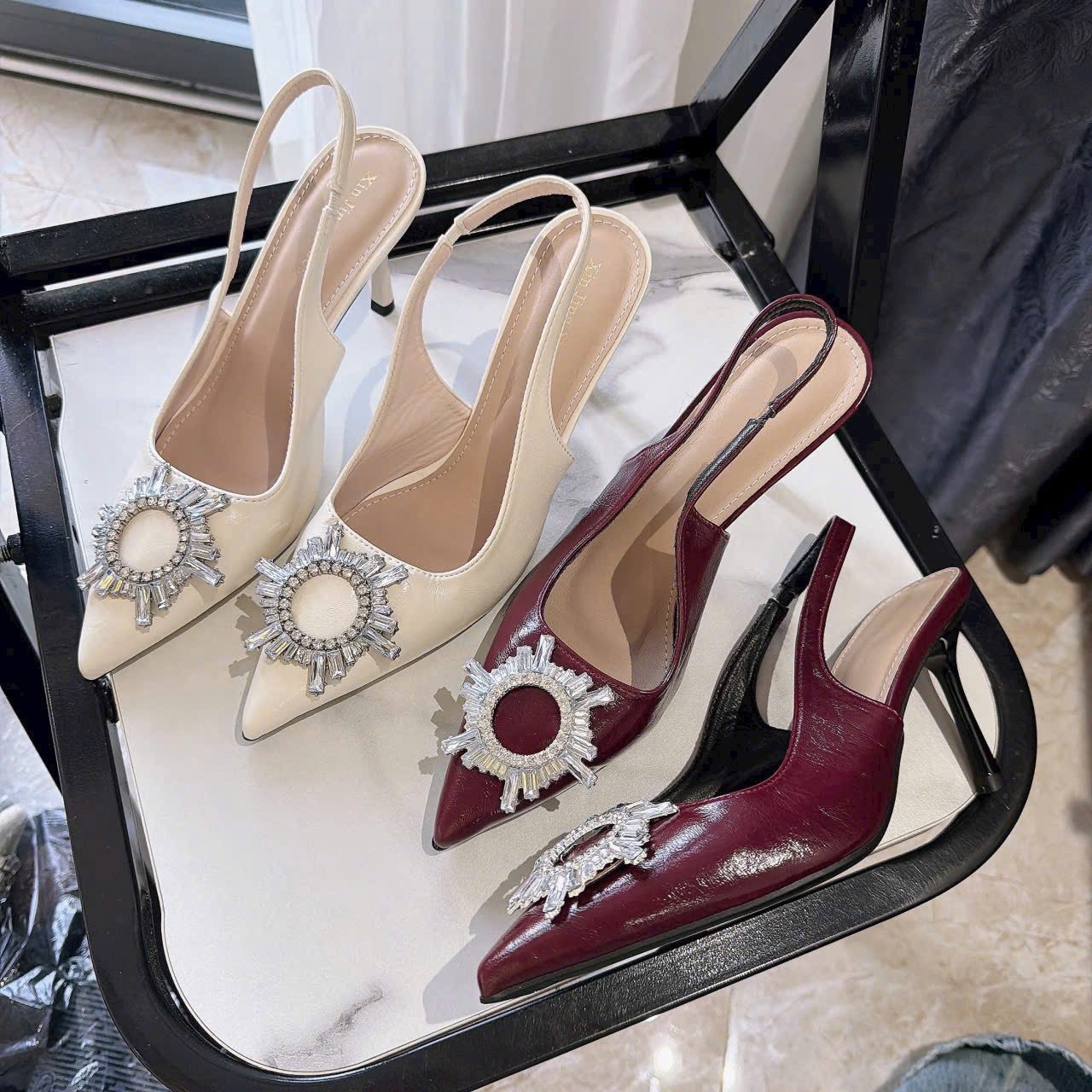Gót khoá đá Size 35/39 Gót cao 7cm Chất da mềm êm - Ảnh 3