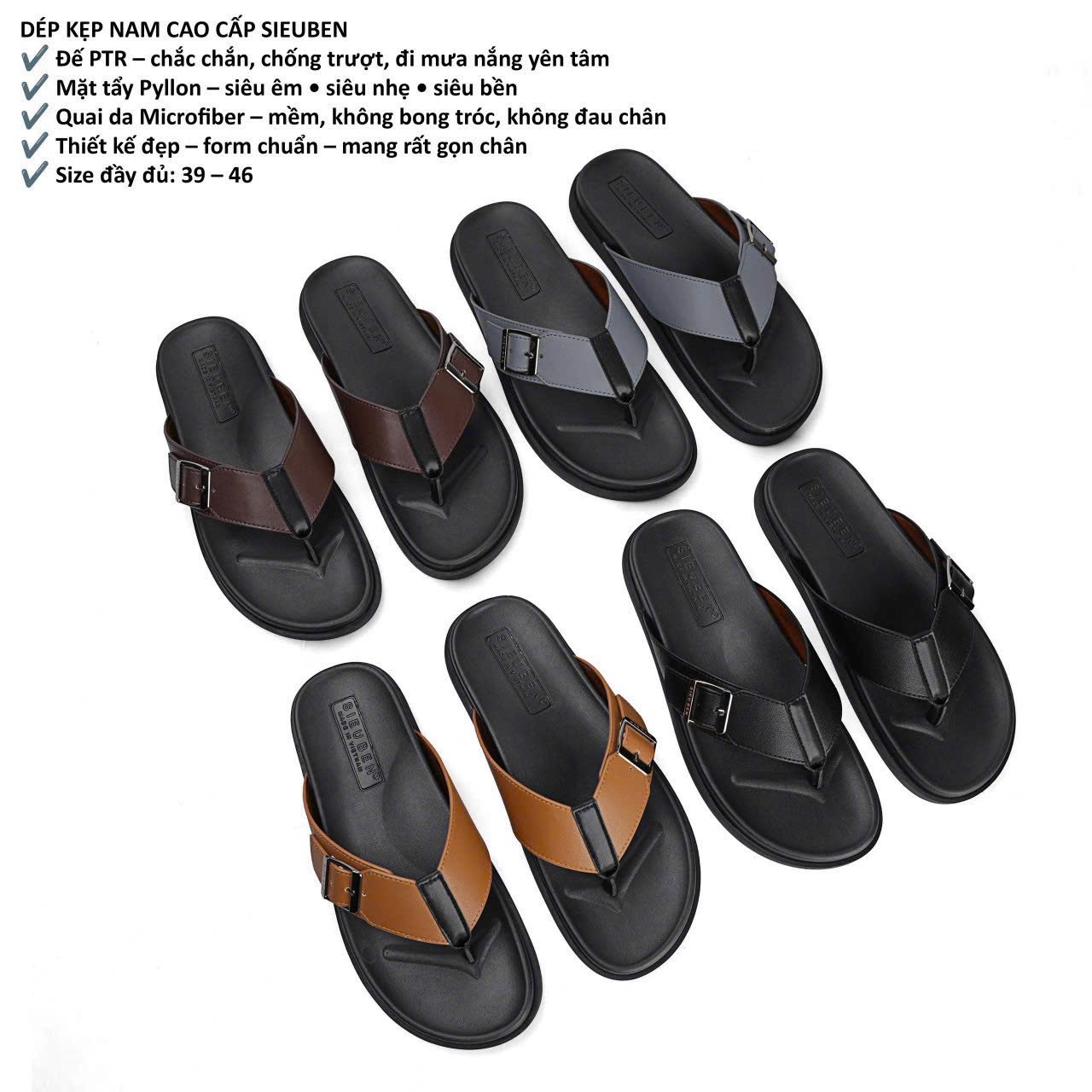 Dép kẹp Nam cao cấp siêu bền - Ảnh 5